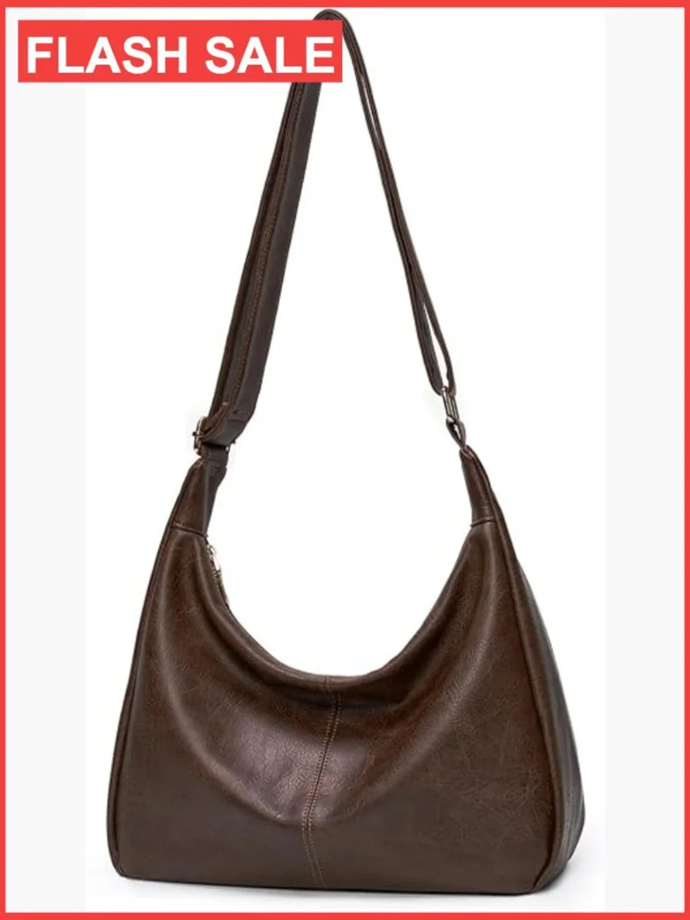 Ultra Soft Vegan Leather Hobo Bag, Foldable Shoulder Tote Purse for Women